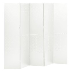 vidaXL Biombos divisores de 5 paneles 2 uds blanco acero 200x180 cm