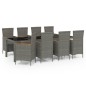 vidaXL Set de comedor de jardín 9 pzas y cojines ratán sintético gris vidaXL Set de comedor de jardín 9 pzas y cojines ratán sintético gris
