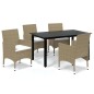 vidaXL Juego muebles jardín 5 pzas con cojines ratán sintético beige vidaXL Juego muebles jardín 5 pzas con cojines ratán sintético beige
