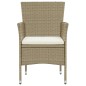 vidaXL Juego muebles jardín 5 pzas con cojines ratán sintético beige vidaXL Juego muebles jardín 5 pzas con cojines ratán sintético beige