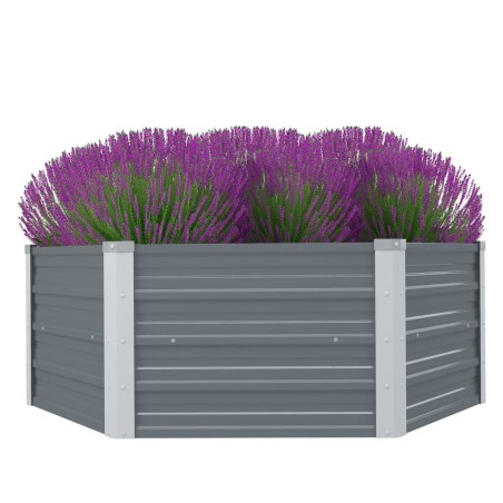 vidaXL Jardinera elevada 129x129x46 cm acero galvanizado gris