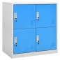 vidaXL Armarios taquilla 2 uds acero gris claro y azul 90x45x92,5 cm