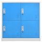 vidaXL Armarios taquilla 2 uds acero gris claro y azul 90x45x92,5 cm