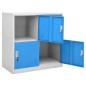 vidaXL Armarios taquilla 2 uds acero gris claro y azul 90x45x92,5 cm