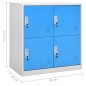 vidaXL Armarios taquilla 2 uds acero gris claro y azul 90x45x92,5 cm