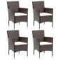 vidaXL Juego muebles jardín 5 pzas con cojines ratán sintético marrón vidaXL Juego muebles jardín 5 pzas con cojines ratán sintético marrón