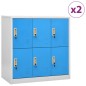 vidaXL Armarios taquilla 2 uds acero gris claro y azul 90x45x92,5 cm vidaXL Armarios taquilla 2 uds acero gris claro y azul 90x45x92,5 cm