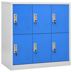vidaXL Armarios taquilla 2 uds acero gris claro y azul 90x45x92,5 cm
