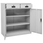 vidaXL Armario de oficina con macetero acero gris claro 90x40x125 cm vidaXL Armario de oficina con macetero acero gris claro 90x40x125 cm