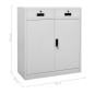 vidaXL Armario de oficina con macetero acero gris claro 90x40x125 cm vidaXL Armario de oficina con macetero acero gris claro 90x40x125 cm