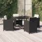 vidaXL Juego muebles jardín 5 pzas con cojines ratán sintético negro vidaXL Juego muebles jardín 5 pzas con cojines ratán sintético negro