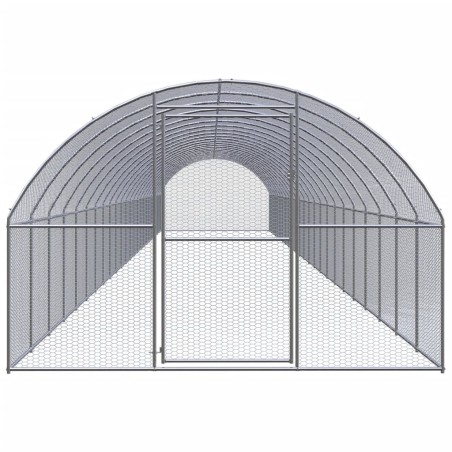 vidaXL Gallinero de exterior de acero galvanizado 3x24x2 m