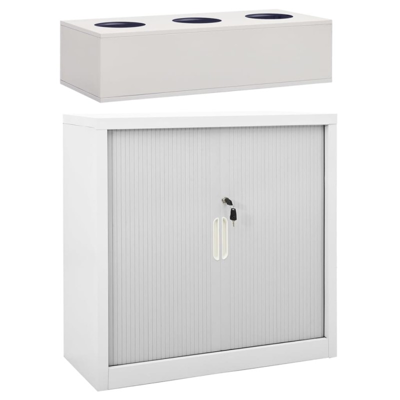 vidaXL Armario de puerta corrediza con macetero gris acero 90x40x113cm vidaXL Armario de puerta corrediza con macetero gris acero 90x40x113cm