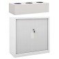vidaXL Armario de puerta corrediza con macetero gris acero 90x40x113cm vidaXL Armario de puerta corrediza con macetero gris acero 90x40x113cm