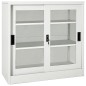 vidaXL Armario de puerta corrediza con macetero gris claro acero vidaXL Armario de puerta corrediza con macetero gris claro acero