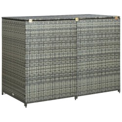 vidaXL Cobertizo doble para contenedor ratán PE gris 148x77x111 cm  