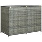vidaXL Cobertizo doble para contenedor ratán PE gris 148x77x111 cm vidaXL Cobertizo doble para contenedor ratán PE gris 148x77x111 cm