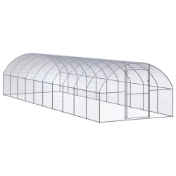 vidaXL Gallinero de exterior de acero galvanizado 3x10x2 m