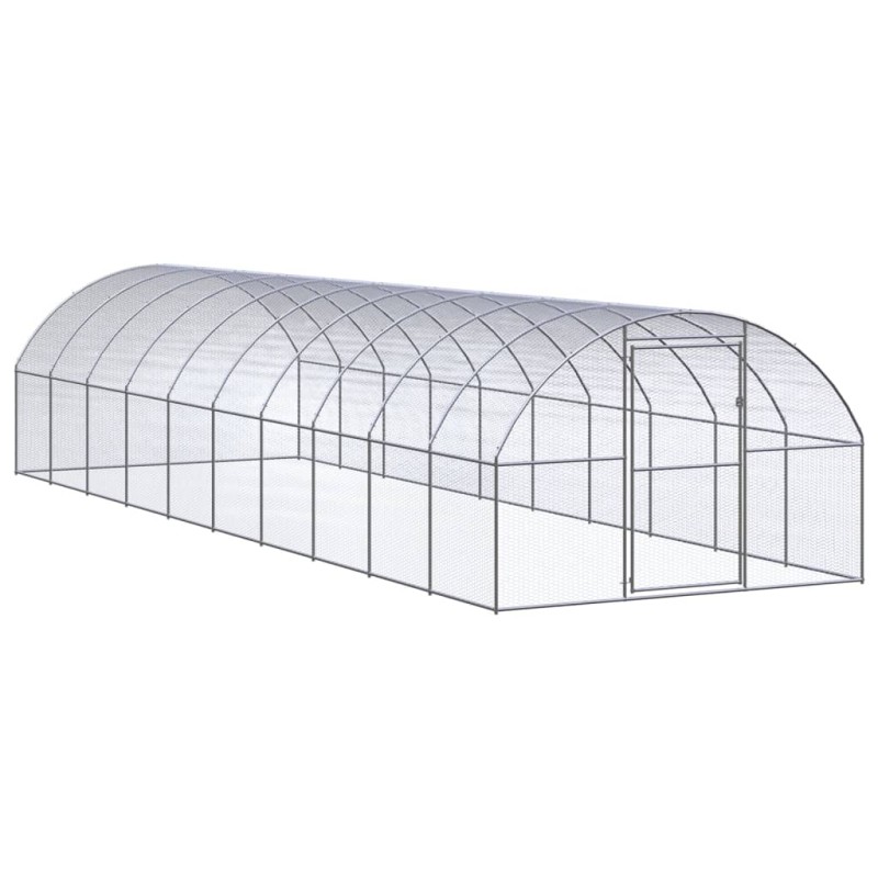 vidaXL Gallinero de exterior de acero galvanizado 3x10x2 m