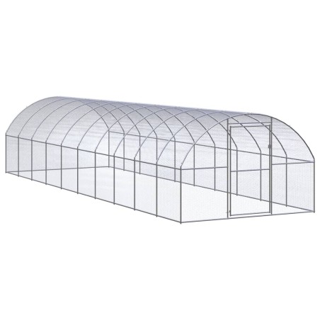 vidaXL Gallinero de exterior de acero galvanizado 3x10x2 m