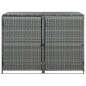 vidaXL Cobertizo doble para contenedor ratán PE gris 148x77x111 cm vidaXL Cobertizo doble para contenedor ratán PE gris 148x77x111 cm