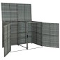 vidaXL Cobertizo doble para contenedor ratán PE gris 148x77x111 cm vidaXL Cobertizo doble para contenedor ratán PE gris 148x77x111 cm