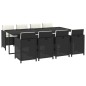 vidaXL Set de comedor de jardín 9 pzas y cojines ratán sintético negro vidaXL Set de comedor de jardín 9 pzas y cojines ratán sintético negro