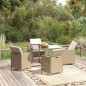 vidaXL Set comedor de jardín 5 pzas con cojines ratán sintético beige