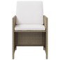vidaXL Set comedor de jardín 5 pzas con cojines ratán sintético beige