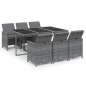 vidaXL Set comedor jardín 7 pzas y cojines ratán sintético gris vidaXL Set comedor jardín 7 pzas y cojines ratán sintético gris