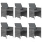 vidaXL Set comedor jardín 7 pzas y cojines ratán sintético gris vidaXL Set comedor jardín 7 pzas y cojines ratán sintético gris