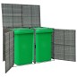 vidaXL Cobertizo doble para contenedor ratán PE gris 148x77x111 cm vidaXL Cobertizo doble para contenedor ratán PE gris 148x77x111 cm