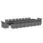 vidaXL Set de comedor jardín 21 pzas con cojines ratán sintético gris vidaXL Set de comedor jardín 21 pzas con cojines ratán sintético gris