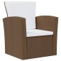 vidaXL Set muebles de jardín 8 pzas y cojines ratán sintético marrón