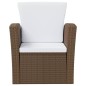 vidaXL Set muebles de jardín 8 pzas y cojines ratán sintético marrón