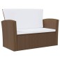 vidaXL Set muebles de jardín 8 pzas y cojines ratán sintético marrón