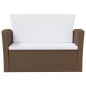 vidaXL Set muebles de jardín 8 pzas y cojines ratán sintético marrón