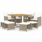 vidaXL Set comedor de jardín 9 pzas con cojines ratán sintético beige vidaXL Set comedor de jardín 9 pzas con cojines ratán sintético beige