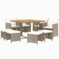 vidaXL Set comedor de jardín 9 pzas con cojines ratán sintético beige vidaXL Set comedor de jardín 9 pzas con cojines ratán sintético beige