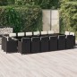 vidaXL Set comedor de jardín 17 pzas con cojines ratán sintético negro vidaXL Set comedor de jardín 17 pzas con cojines ratán sintético negro