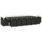vidaXL Set comedor de jardín 17 pzas con cojines ratán sintético negro vidaXL Set comedor de jardín 17 pzas con cojines ratán sintético negro