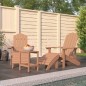 vidaXL Sillas de jardín Adirondack con reposapiés y mesa HDPE marrón vidaXL Sillas de jardín Adirondack con reposapiés y mesa HDPE marrón
