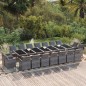 vidaXL Set de comedor jardín 19 pzas con cojines ratán sintético gris vidaXL Set de comedor jardín 19 pzas con cojines ratán sintético gris