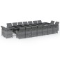 vidaXL Set de comedor jardín 19 pzas con cojines ratán sintético gris vidaXL Set de comedor jardín 19 pzas con cojines ratán sintético gris