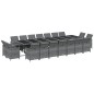vidaXL Set de comedor jardín 19 pzas con cojines ratán sintético gris vidaXL Set de comedor jardín 19 pzas con cojines ratán sintético gris