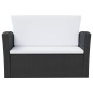 vidaXL Set muebles de jardín 8 piezas y cojines ratán sintético negro vidaXL Set muebles de jardín 8 piezas y cojines ratán sintético negro