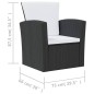 vidaXL Set muebles de jardín 8 piezas y cojines ratán sintético negro vidaXL Set muebles de jardín 8 piezas y cojines ratán sintético negro