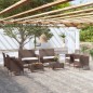 vidaXL Set muebles de jardín 8 pzas y cojines ratán sintético marrón