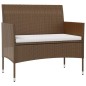 vidaXL Set muebles de jardín 8 pzas y cojines ratán sintético marrón