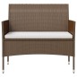vidaXL Set muebles de jardín 8 pzas y cojines ratán sintético marrón